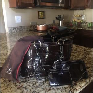 Coach Handbag, with wristlet, and C.C. Holder.